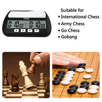 1 x RAW Customer Returns FCXJTU Chess Clock Digital Chess Timer for Board Games with Alarm, Professional Multifunctional Portable Chess Clock Timer, 2 AA Batteries Included Black  - RRP €22.18