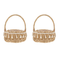 2 x Brand New Cabilock 2 pieces basket with handle wicker basket with flowers for weddings braided flower basket with handle braided basket for the wedding braided Easter basket with handle wicker basket with handle - RRP €88.98