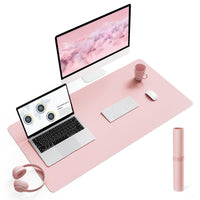 1 x RAW Customer Returns YSAGi Desk Pad, Mouse Pad with Leather and Non-Slip Suede, Multifunctional Office Mouse Pad Laptop Writing Pad, Table Protection Pad for Office Home Office Pink, 90x43cm  - RRP €17.99