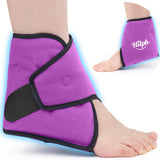 1 x RAW Customer Returns Hilph cooling pads ankle, cooling bandage ankle ankle bandage with cooling gel cold therapy ankle rheumatism chemotherapy ankle pain ankle bandage ankle bandage - purple - RRP €19.06