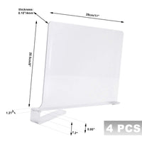 1 x RAW Customer Returns Homtone 4 Pieces 28x20.5x3.3cm Acrylic Shelf Dividers for Cabinets, Clear Shelf Dividers, Cupboards, Shelf Storage and Organization without Drilling Wooden Shelf Dividers - RRP €26.17