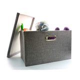 1 x RAW Customer Returns Wintao storage box with lid, foldable storage boxes grey, large 44 x 31 x 29 cm, 1 piece - RRP €20.12