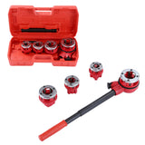 1 x RAW Customer Returns Plumber Pipe Threading Kit Manual Steel Plumbing Threader Set with 4 Dies 1 2 3 4 1 1-1 4 for Water and Gas Pipe Installation KATSU 318504 - RRP €49.95