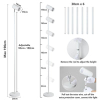 1 x RAW Customer Returns Plant lamp LED full spectrum, 20W plant light for indoor plants, height-adjustable growth lamp with timer 4 8 12H and COB plant light bulb, white stand grow light for large plants - RRP €71.23