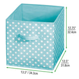 3 x Brand New mDesign set of 4 storage boxes for toys or clothes in the children s room - square folding box with fabric handle - toy storage with dot pattern - turquoise and white - RRP €86.64