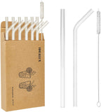 26 x Brand New Goldpool glass straws, set of 12 reusable transparent drinking straws, 6 straight 6 curved glass drinking straws, 1 x brush, ideal for cocktails, smoothies etc., 200 x 8 mm, BPA free 12 pieces - RRP €183.04