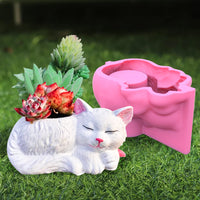 1 x RAW Customer Returns DIYBravo Silicone Mold for Vase, Pen Holder Resin Mold Cat Shape for DIY Makeup Holder Making, Polymore Clay Mold Home Office Makeup Door Decoration - RRP €21.99