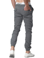 1 x RAW Customer Returns Zoerea Men s Long Pants with Drawstring Side Pockets Male Cargo Pants Casual Sports Trousers Dark Gray Improved Version ,L - RRP €37.99