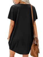 1 x RAW Customer Returns Beluring Women s Dresses with Pockets Elegant V-Neck Tunic Dress Black XL - RRP €35.99