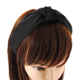 1 x RAW Customer Returns axy Headband with Knot and Satin Covered Vintage Beautiful Headband Hair Accessories Women s Headband HR35A Black  - RRP €13.99