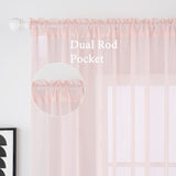 1 x RAW Customer Returns MIULEE Voile Curtain Transparent Curtain Made of Voile Plain Rod Pocket Transparent Living Room Airy Decorative Curtain for Bedroom Set of 2 175 x 140cm H x W , Light Pink - RRP €22.76