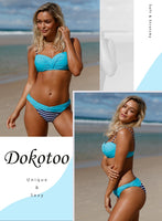 1 x RAW Customer Returns Dokotoo Women Bikini Set Sexy Push Up Two Piece Swimsuit Size S-XXL Blue L - RRP €39.99