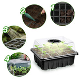 6 x Brand New Palwin 5 6 Pieces Mini Greenhouse Kit for Plants, Greenhouse Grow Kit with LED Adjustable Brightness, Seedling Tray, Seedling Tray for Plants Universal Indoor 6pcs, Black  - RRP €115.2