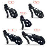 1 x RAW Customer Returns ChicLSQ Ventilation Penis Cage Chastity Belt Set with 4 Cock Rings Small Chastity Chastity Cage Man Bondage Extreme for Men Chastity Penis Cage Black Curved Ring-XL  - RRP €33.26