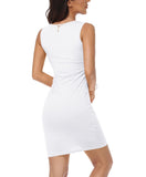 1 x RAW Customer Returns DEARCASE Women s Cami Dresses Casual Mini Cocktail Party Dress Wrap Dress Banquet Evening Party Tunic T-Shirt Dress, White L - RRP €23.89