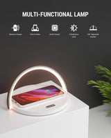 1 x RAW Customer Returns COLSUR Table Lamp with 15W Wireless Charger, 3-in-1 Bedside Lamp with USB Charging Port and 3 Level Brightness, Touch Dimmable and Phone Holder - RRP €29.99