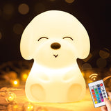 1 x RAW Customer Returns One Fire Night Light Children, Kawaii 16 Colors Night Light Baby, LED Nursing Light Dimmable, 1200mAh Battery  Children s Night Light, Silicone Dog Bedside Lamp Children, Kawaii Night Lamp Children s Room Decoration - RRP €18.49