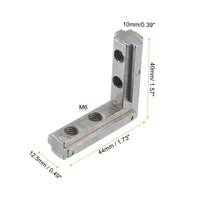 1 x RAW Customer Returns sourcing map L-Shaped Inner Joint Bracket 4pcs Inner Corner Connectors for 4040 Series Aluminum Extrusion Profile Slot 8mm Silver  - RRP €9.98