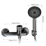 1 x RAW Customer Returns Bathtub faucet with hand shower, bathtub faucet waterfall with shower set, made of brass for bathtub and bathroom black  - RRP €66.54