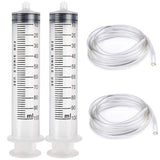 1 x RAW Customer Returns Gebildet 2PCS 100ml Plastic Syringe with 1m Tube, Reusable Plastic Oil Syringe Feeding Syringe for Emptying Brake Fluid Jars Non-Medical Use  - RRP €11.99