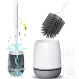 1 x RAW Customer Returns Toilet Brush Silicone, EWEIMA Toilet Brush with Quick-Drying Stand and Leak-Proof Base, Toilet Brush Silicone Clean Without Dead Corners, Toilet Brush Holder Wall Mounted Standing - RRP €15.36