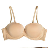 1 x Brand New Strapless Convertible Push-Up Bra, Heavily Padded, Two Cup Push-Up Bra - Beige - 100B - RRP €36.12