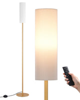 1 x RAW Customer Returns EDISHINE LED floor lamp living room, modern reading lamp, floor lamps for bedroom, crumpled linen shade, E27 socket, dimmable LED bulb remote control included, 165cm - RRP €50.41