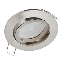 1 x RAW Customer Returns YanFeiYit 5x Premium Ultra Flat LED Recessed Light 5W 230V replaceable ceramic module Dimmable Neutral white 4000K Pivotable recessed spotlight Matt chrome round - RRP €40.33