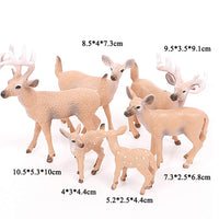 15 x Brand New Amosfun 6pcs Deer Family Christmas ornament artificial Deer Model Wild Forest Animal Woodland Deer Elk Christmas Craft decor Miniature Reindeer Table Figurines Combined Pattern  - RRP €253.95