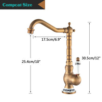 1 x RAW Customer Returns Saeuwtowy Modern family kitchen and bathroom faucet antique copper mixer tap lever basin faucets with swivel spout retro style kitchen faucet - RRP €60.49