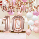 8 x Brand New Cute 10th Birthday Balloon 10th Birthday Decorations Happy 10th Birthday Party Supplies Rose Gold Number 10 Foil Mylar Balloons Latex Balloon Gifts for Girls Boys Women Men - RRP €129.04