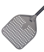 1 x RAW Customer Returns Ga HOMEFAVOR Perforated Pizza Peel, Pizza Shovel Made of Hard Anodized Aluminum Rectangular Professional Pizza Peel with Extended Silicone Handle, 30.5 x 35.6 cm, 66 cm Overall - RRP €34.99