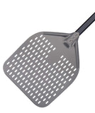 1 x RAW Customer Returns Ga HOMEFAVOR Perforated Pizza Peel, Pizza Shovel Made of Hard Anodized Aluminum Rectangular Professional Pizza Shovel with Extended Silicone Handle, 30.5 x 35.6 cm, 66 cm Overall - RRP €35.99