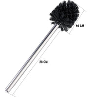 1 x RAW Customer Returns Toilet brushes set of 2 with 3 replacement brush heads, WAVEWO toilet brush with stainless steel handle for bathroom, replacement brush diameter 7 cm, brushed silver - RRP €22.18