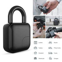 1 x RAW Customer Returns Smart Padlock, MAGT Combination Padlocks, Portable Fingerprint Padlock No Password Security Waterproof Keyless Padlock - RRP €61.29