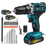 4 x RAW Customer Returns CONENTOOL 21V cordless screwdriver set, cordless drill driver with 2x 2000mAh batteries, 45 Nm max impact drill driver, 2-speed, torque on 25 3 levels, cordless drill with 30PCS accessories - RRP €193.6