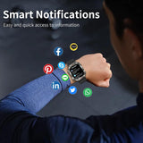 1 x RAW Customer Returns Fitonus Smartwatch Men with Phone Function, 2.0 Inch Military Smart Watch with 650mAh Battery, Compass, Barometer, Blood Pressure, Sleep Monitor, 107 Sports Modes, IP67 Waterproof Fitness Watch for Android iOS - RRP €49.99