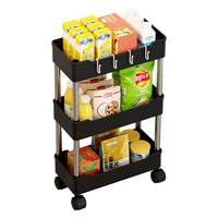 1 x RAW Customer Returns Multifunctional Rolling Cart, Removable Storage Shelf with Wheels for Bathroom, Bedroom, Kitchen, Laundry, Fruit, Snacks, Toiletries White 4 Tier, Narrow  - RRP €20.45