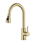 1 x RAW Customer Returns FORIOUS kitchen faucet, high pressure kitchen faucet with pull-out shower, pull-out faucet, mixer tap, kitchen sink faucet, kitchen faucets, 360 swivel, brushed gold - RRP €75.99