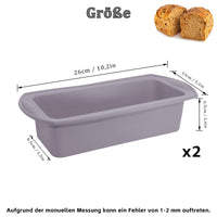 1 x Brand New NUWIQ 2 pieces baking pan box, bread baking pans silicone, 26 x 13 x 6.5 cm, for bread and pastries, grey - RRP €8.18