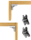 1 x RAW Customer Returns QWORK 8 Pieces Self-Locking Hinges for Folding Table Legs, Galvanized Iron, 2 Left and 2 Right - RRP €19.99