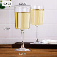 1 x Brand New PARACITY wine glasses, square wine glasses set, crystal clear wine glass, 310ML red and white wine glasses, Christmas gifts, wine glasses set of 2 for women, men, wedding and birthday - RRP €20.52