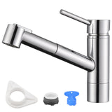 1 x RAW Customer Returns DAYONE kitchen faucet with pull-out spray, sink faucet with pull-out 2 spray heads, 120 rotatable kitchen mixer tap, kitchen faucet for kitchens, bars, caravans - RRP €63.89