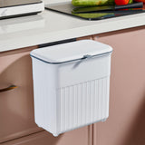 1 x RAW Customer Returns HUAPPNIO Kitchen Trash can with lid small cupboard door hanging plastic wall mounted kitchen waste bin set 10l white - RRP €26.99