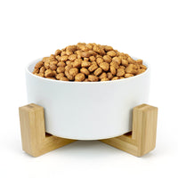 3 x Brand New Ceramic Dog Bowl Loves Non-Slip Bowl with Bamboo Support for Dogs and Cats 850ML, White - RRP €62.97