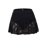 1 x Brand New KADBLE Women Girl Crochet Lace Sexy Bikini Swim Bottom Solid Skirt Short Swimsuit,Black,XX-Large - RRP €27.88