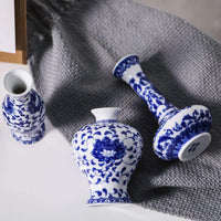 1 x RAW Customer Returns Classic Blue and White Porcelain Vases Set, Art Fambe Glaze Porcelain Vases Set, Set of 3 Small Ceramic Flower Vases for Home Decoration, Chinese Vases Blue and White Porcelain  - RRP €24.18