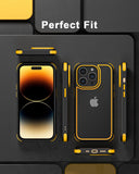 1 x RAW Customer Returns MobNano iPhone 14 Pro MAX Case Anti-Shock Transparent Layer Silicone Bumper Case for iPhone 14promax 360 Degree Full Protective Case - Black Gold - RRP €12.99