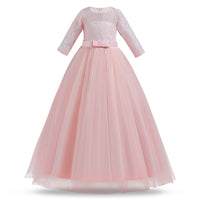 1 x RAW Customer Returns NNJXD Wedding Dress Princess Prom Dress Embroidery Pageant Girls Size 140 8-9 Years 378 Pink-A - RRP €35.98