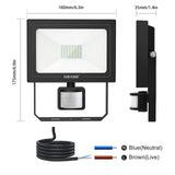 1 x RAW Customer Returns MEIKEE 35W LED spotlight with motion detector outdoor 3000LM 6500K cold white floodlight IP66 waterproof outdoor spotlight for garden garage sports field backyard - RRP €18.14